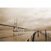 Fototapeta pochmurny most Vasco da Gama w sepii