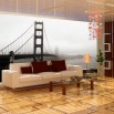 Fototapeta most we mgle - ozdoba ściany w salonie