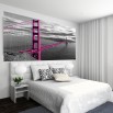 Fototapeta w aranżacji sypialni z motywem mostu Golden Gate