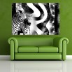 Fototapeta zebra w zielonym salonie
