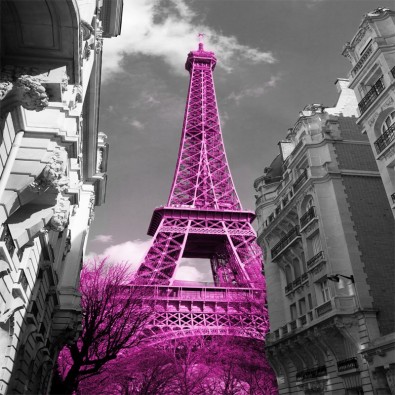 Fototapeta wieża Eiffla różowa
