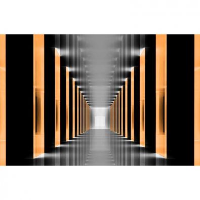 Fototapeta pomarańczowy tunel powiększająca wnętrze