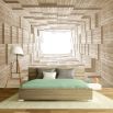 Aranżacja sypialni Fototapeta drewniany tunel w sepii