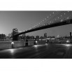 Fototapeta pod mostem Brooklińskim w kolorze czarno białym